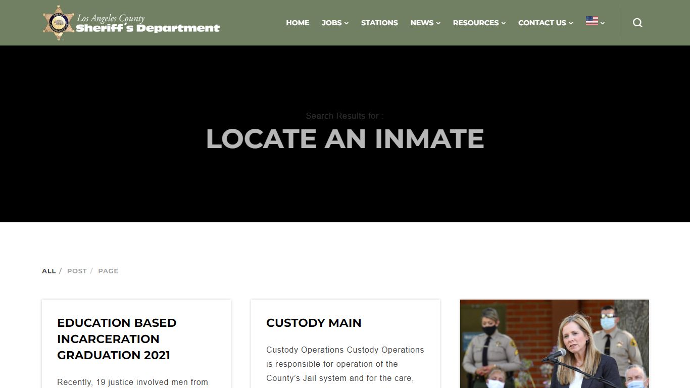 Locate an inmate - Los Angeles County Sheriff's Department